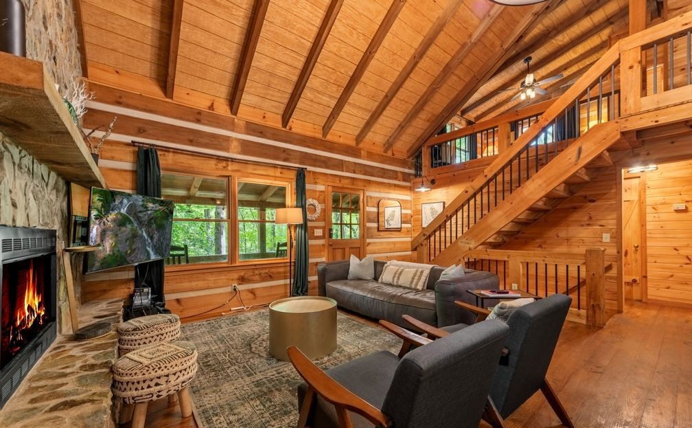 Living area and stairs